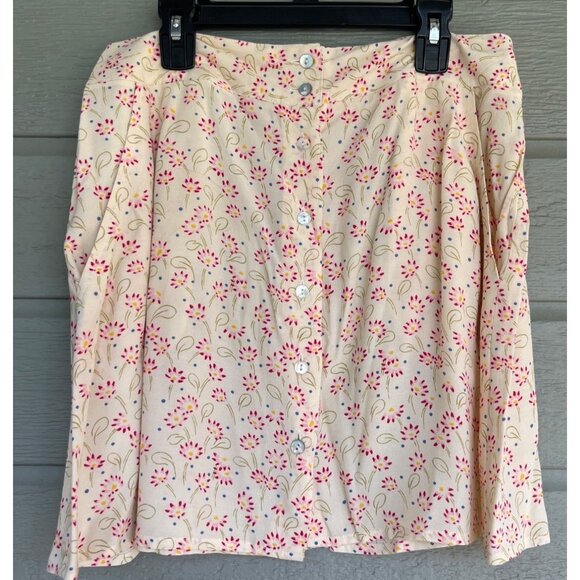 Vintage American Eagle Floral Print Mini Skirt Size 8 Faux Button Pockets - Picture 1 of 5